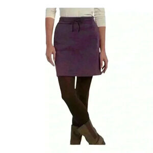Woolrich BlackBerry Heather Doe Fleece Short Drawstring Skirt Size XS